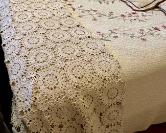 hand crocheted bedspread KING size