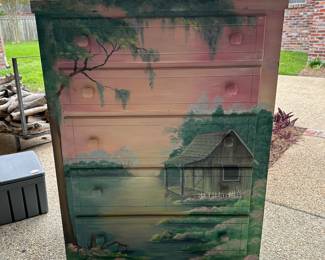 hand painted chest of drawers
