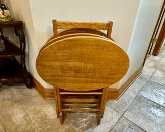 oak tv trays (we have another set following in these pics)