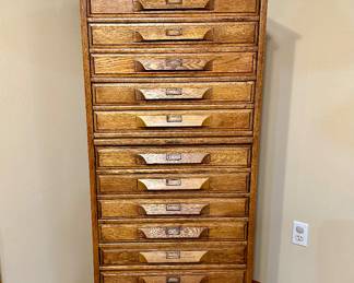 Old oak map cabinet from the Lincoln Parish Clerk of Court’s office in Ruston LA, prior to their 1974 renovation. 