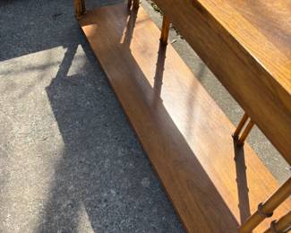 Baker sofa table solid wood with burl veneer
