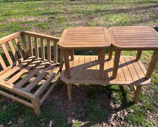 Acacia wood patio used one season