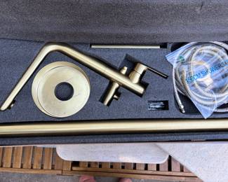 NIB brushed gold tub fillers (2)