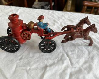 vintage cast iron fire engine