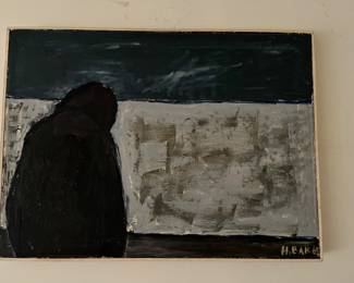 Outsider art painting, signed H. Bak