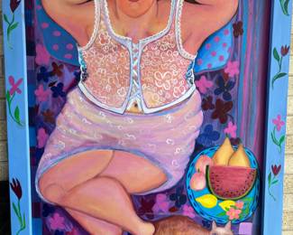 Folk art painting by Mahvesh Mossaed, noted artist and poet