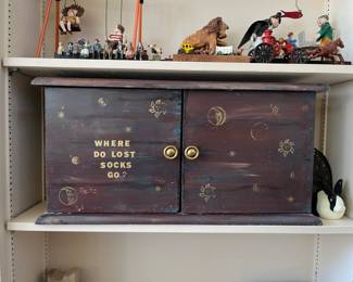 Where do Lost Socks Go?, shadow box by Stuart Novy