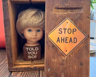Shadow Box with doll’s head, Stuart Novy