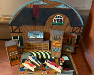 vintage German wooden playset