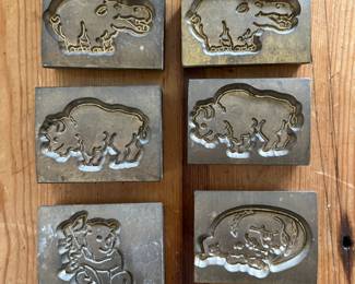 antique brass animal cracker molds