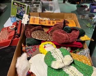 Loads of basement stuff—tools, art supplies, vintage Christmas, holiday decor, vintage tin toys, paper goods, filing cabinets, etc