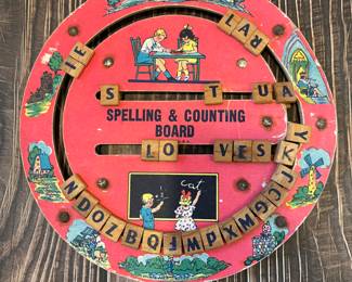 Antique spelling and counting toys