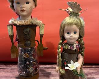 Doll sculptures by Stuart Novy, folk art, outsider art, steampunk, made from doll parts and other found objects (I think they are kinda creepy in a very cool way)