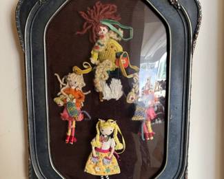 framed doll shadow box by Stuart Novy, folk art, outsider art