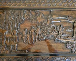 Engraved Wood Chest