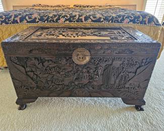 Engraved Wood Chest