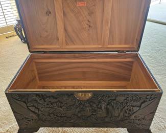 Engraved Wood Chest