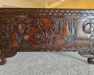 Engraved Wood Chest