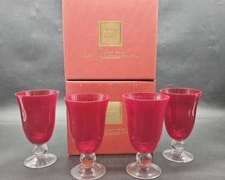 2-Set of 4 Lenox Ruby Red Gobblets 4 X 7in