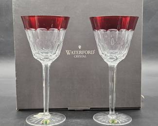 2- Waterford Simply Red Goblets in Factory Box