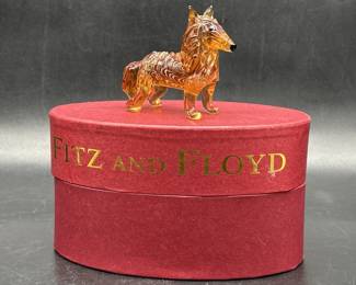 Fitz & Floyd Glass Menagerie Collie Dog in Box