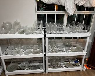 Stemware, glass serving pieces