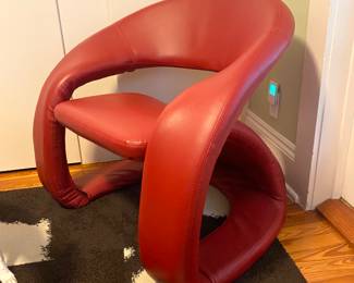 MCM Red Leather chair 