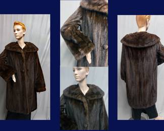 69. Ranch Mink Coat Swing Style with Shawl Collar