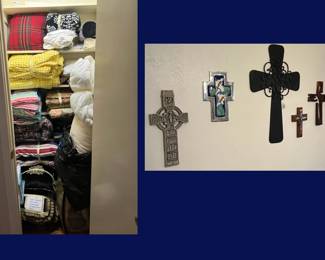 82.  Linen Closet and Wall of Crosses