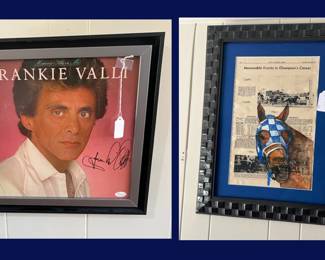 128.  Signed Frankie Valli Album and Champion Career News Over-Painted