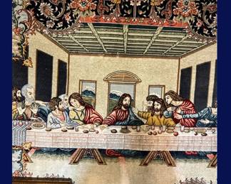78.  Closeup details of Silk Blend "Last Supper" Textile.