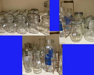 18.  Milk Bottles, Pickle Jars, Ball & Atlas Canning Jars.