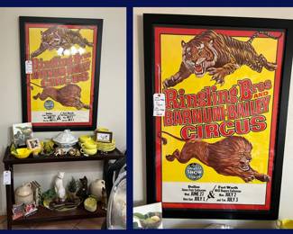 85.  Breakfast room and 1971 Ringling Bros & Barnum and Bailey Circus Poster - Dallas Fort Worth