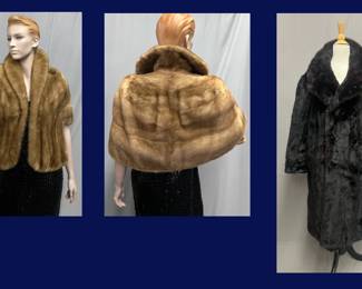 72.  Autumn Haze Stole and Man's Double Breasted Mink Coat