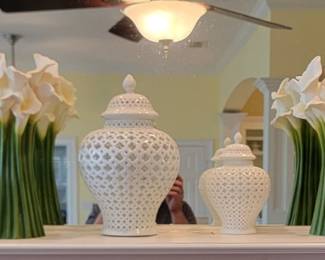 Wheat Lights, MacKenzie Child Pumpkins , Calla Lily Vases