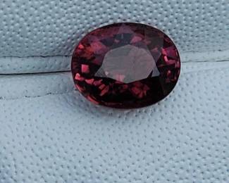 3.79 Carat Rare Unheated Pinkish Purple Mozambique Tourmaline, Oval Cut