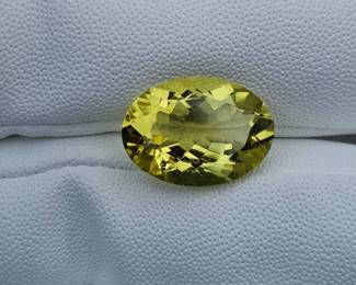 10.40 Carat High-Quality Lemon Quartz, Oval Cut