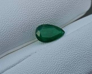 1.67 Carat Zambian Emerald, Pear Cut
