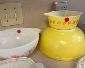 Pink and Yellow Pyrex!