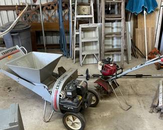 Wood chipper and tiller