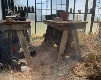 Greenhouse stores lots of plastic pots and maybe some unseen treasures.