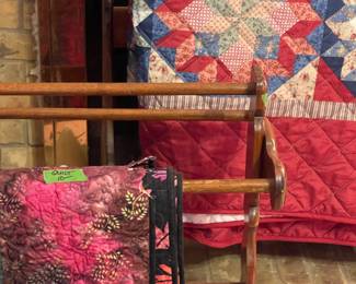 Bottom batik quilt needs some love, but a seamstress will repair and enjoy in a stitch!