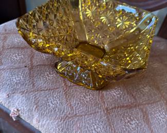 Beautiful vintage amber glass bowl