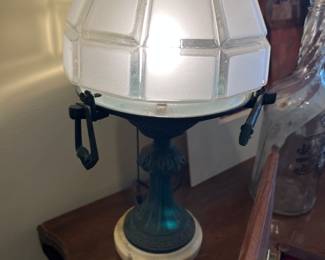 Art Deco Bronze lamp on marble base