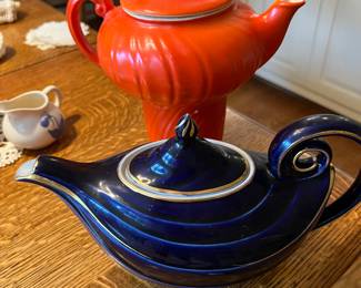 Hall Aladdin Teapot and Vintage orange tea pot
