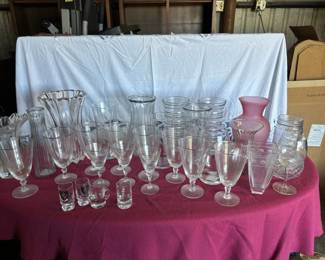Fostoria Crystal With Platmuim Rim And More