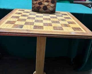 Wooden Checkers Table And Board Game