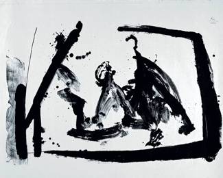 27 1215 Motherwell Lithograph La Guerra I