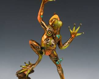 22 1270 Nano Lopez Sticky Climber Frog Sculpture