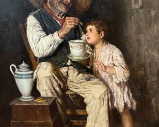 8 1045 Fausto Giusto Genre Painting